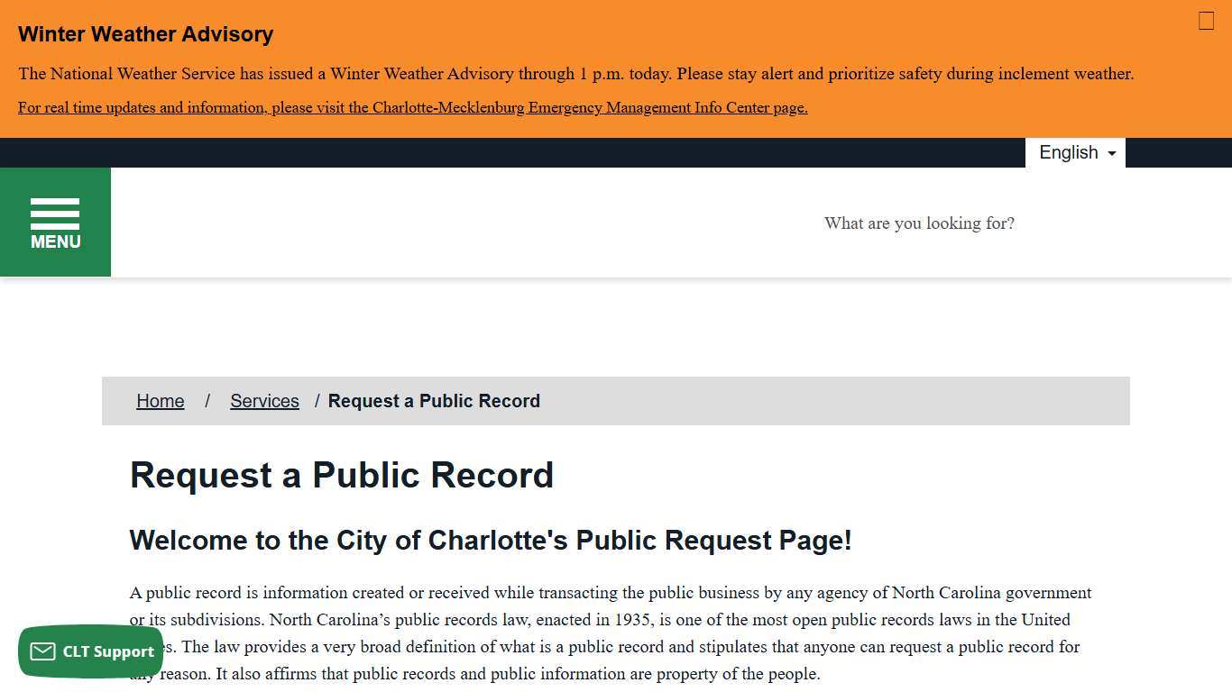 Request a Public Record - City of Charlotte