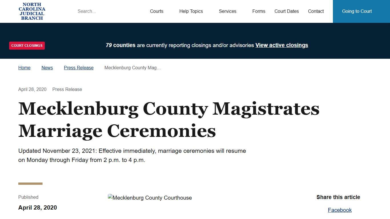 Mecklenburg County Magistrates Marriage Ceremonies North Carolina Judicial Branch